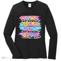 Retro 80's Leopard Print Mama Mommy Mom Bruh Women's Long Sleeve Shirt thumb 0