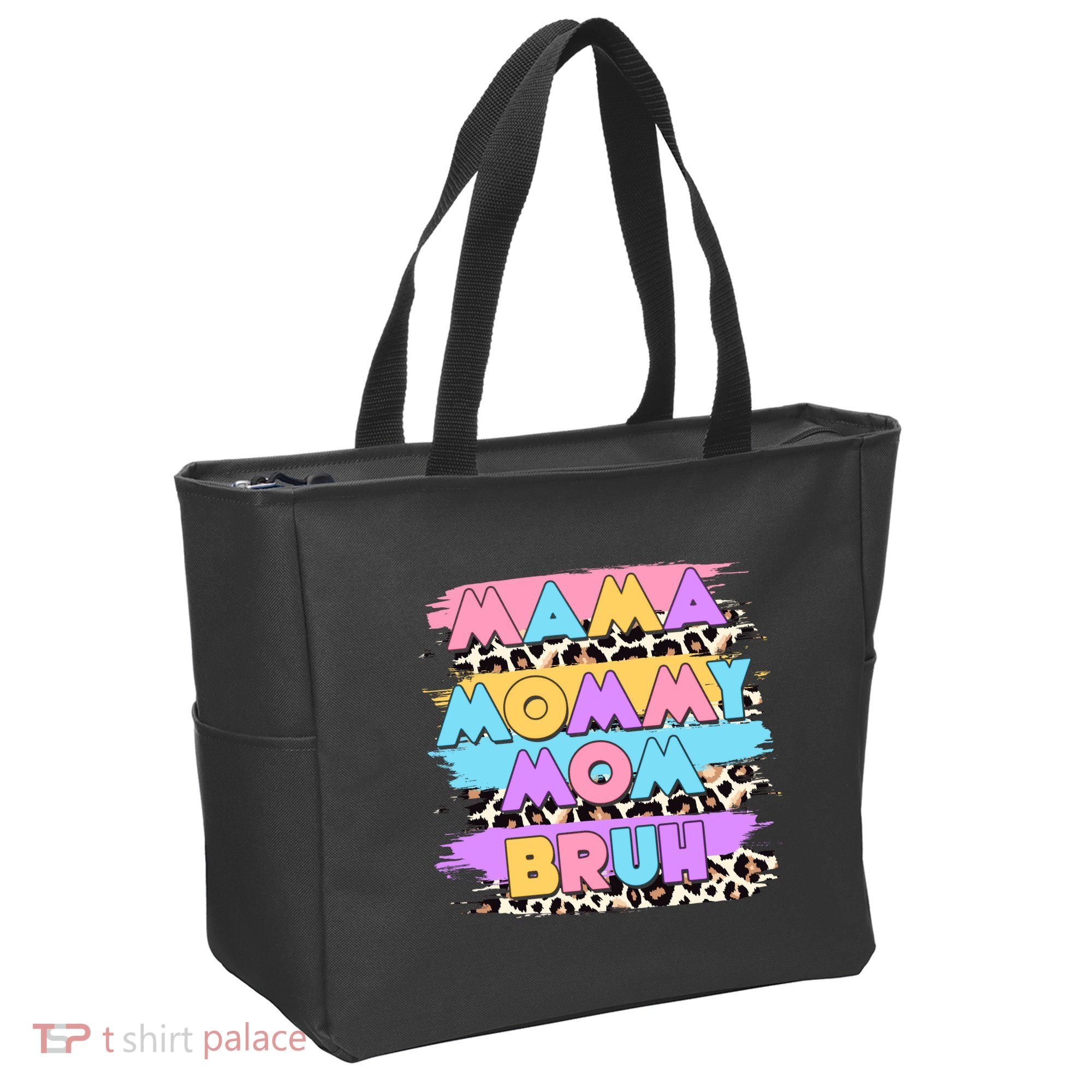 Retro 80's Leopard Print Mama Mommy Mom Bruh Tote Bag