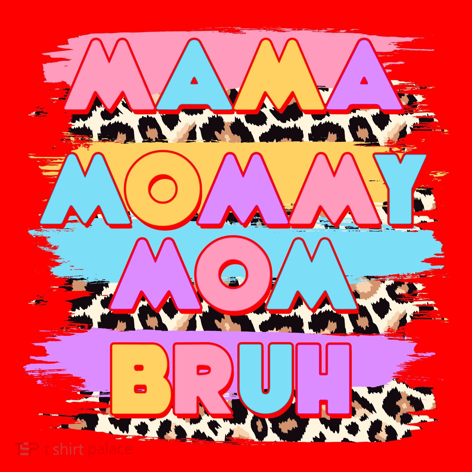 Retro 80's Leopard Print Mama Mommy Mom Bruh Santa Hat