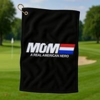 Retro 80's Mom A Real American Hero Golf Towel thumb 1