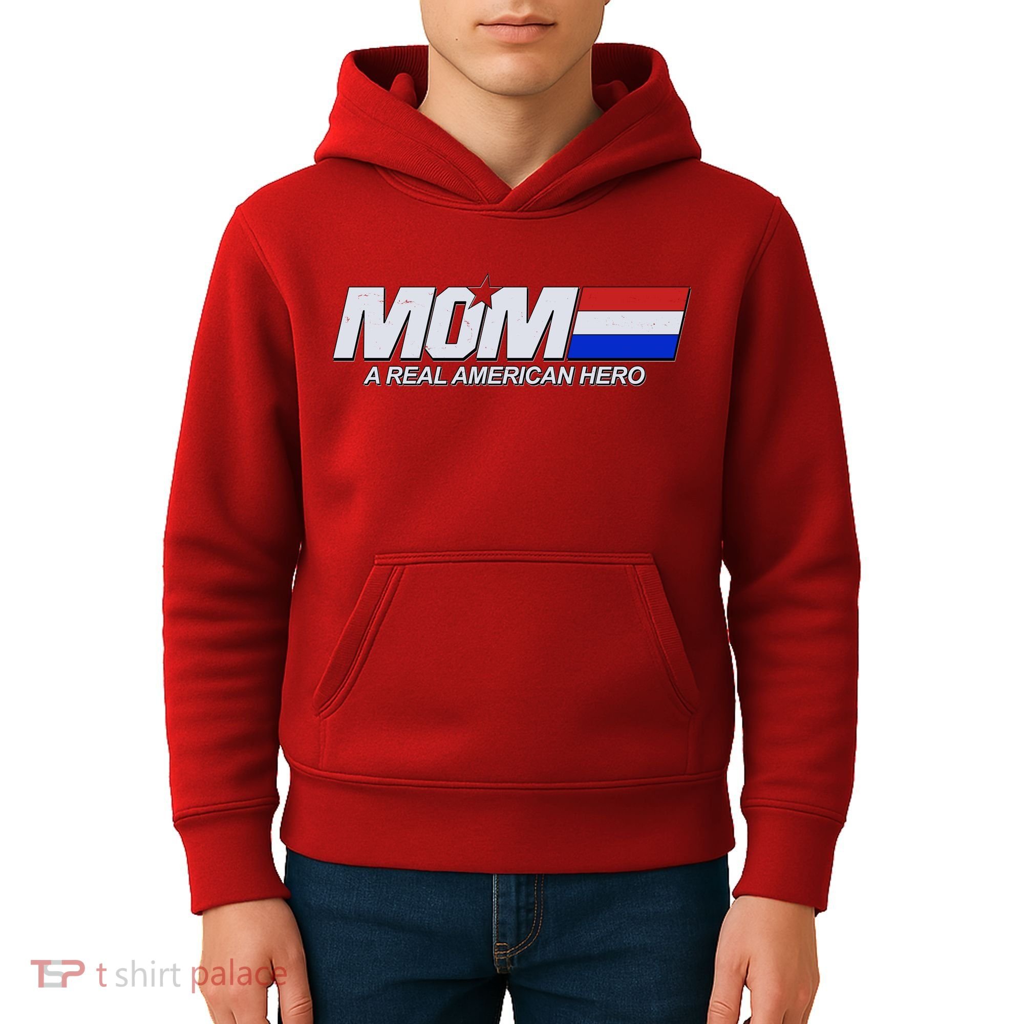 Retro 80's Mom A Real American Hero Kids Hoodie