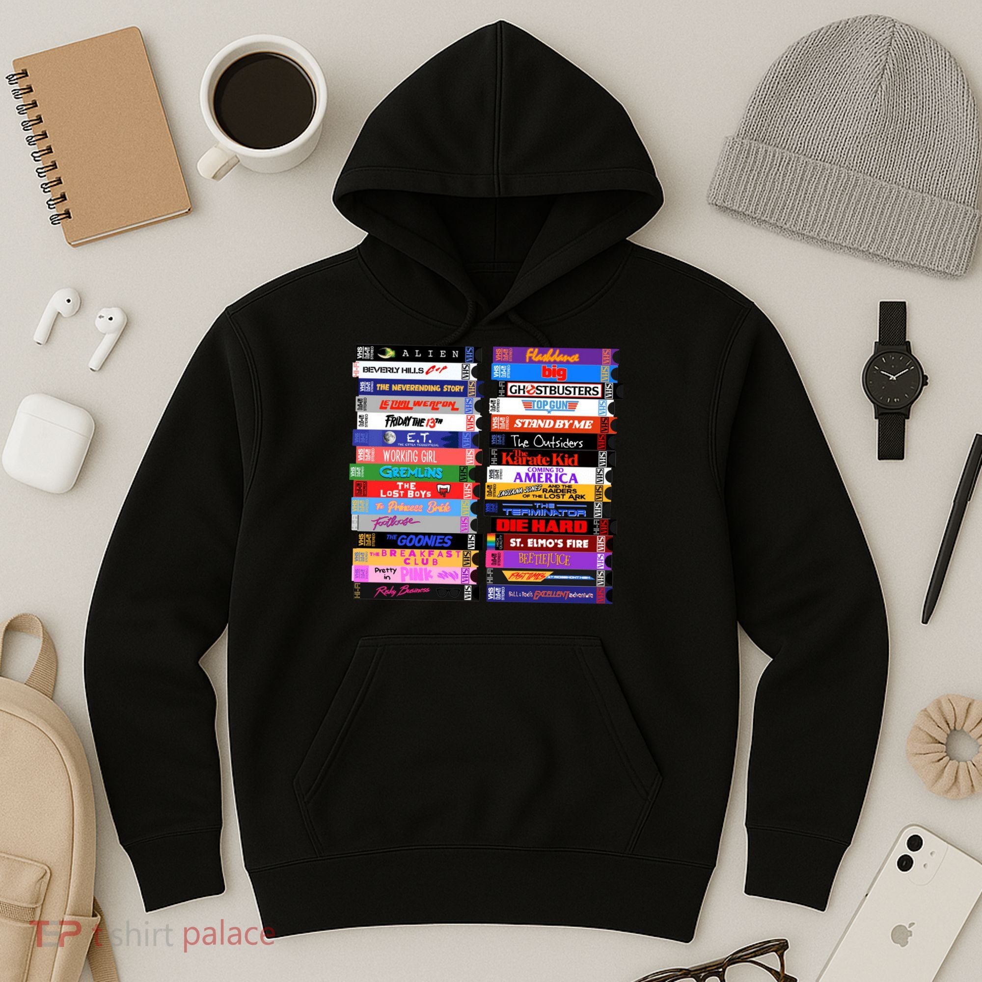 Retro 80s Movies Vhs Stacks Hoodie