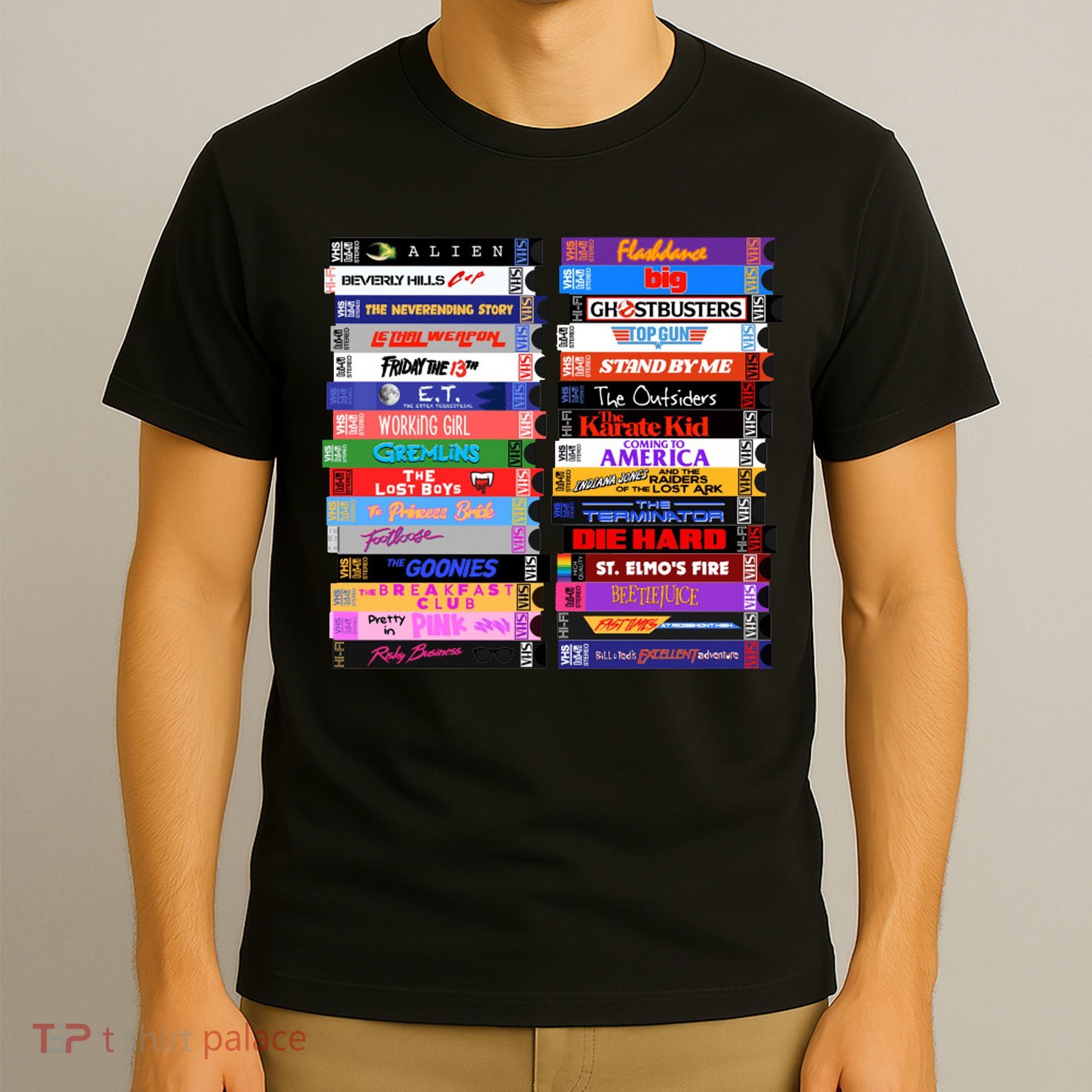 Retro 80s Movies Vhs Stacks T-Shirt