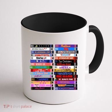 Retro 80s Movies Vhs Stacks Coffee Mug back