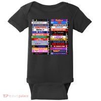 Retro 80s Movies Vhs Stacks Baby Bodysuit thumb 0