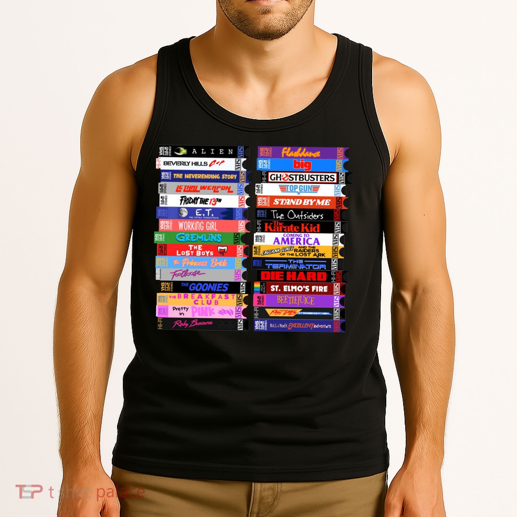 Retro 80s Movies Vhs Stacks Tank Top
