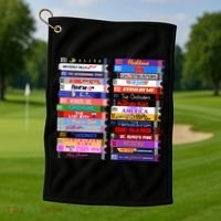 Retro 80s Movies Vhs Stacks Golf Towel thumb 1