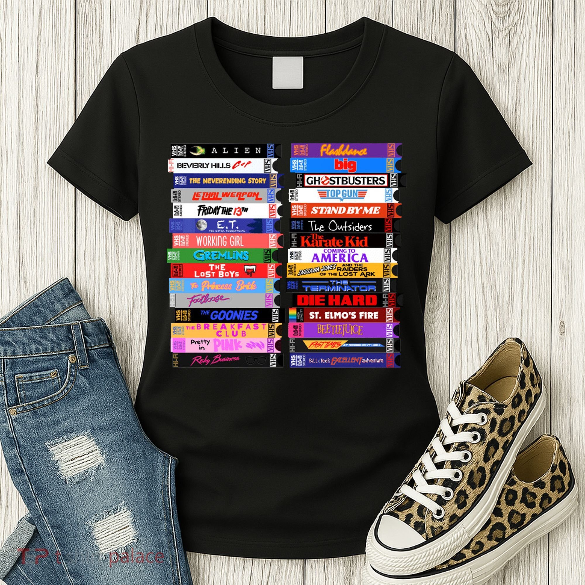 Retro 80s Movies Vhs Stacks Women's T-Shirt