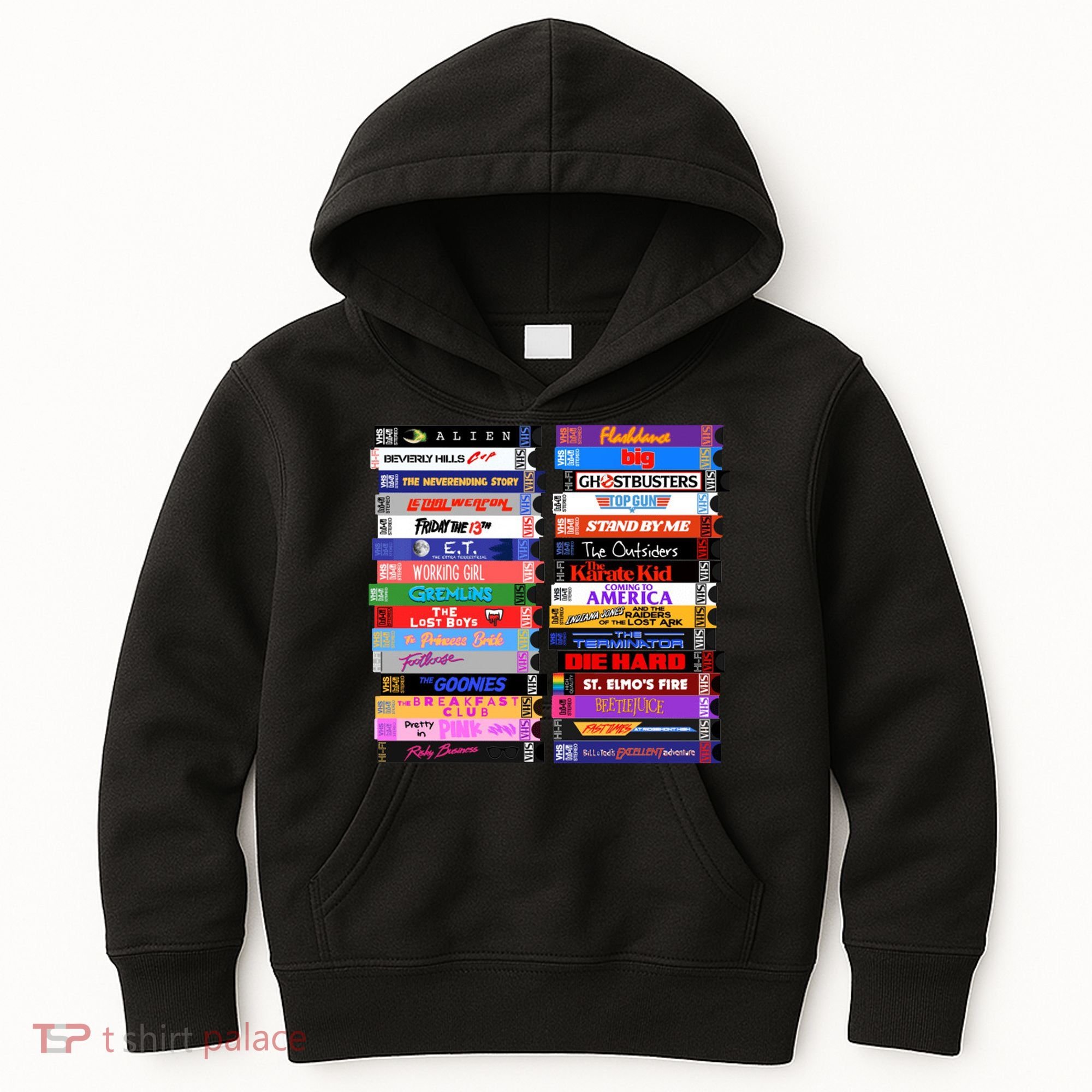 Retro 80s Movies Vhs Stacks Kids Hoodie