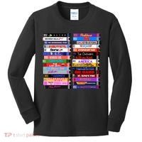 Retro 80s Movies Vhs Stacks Kids Long Sleeve Shirt thumb 0