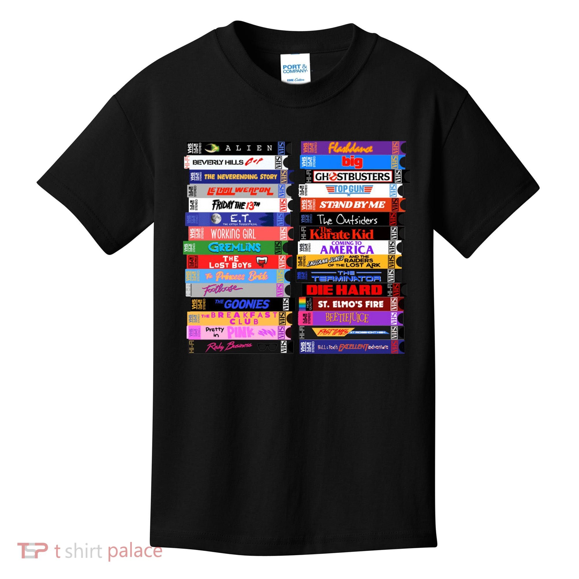 Retro 80s Movies Vhs Stacks Kids T-Shirt