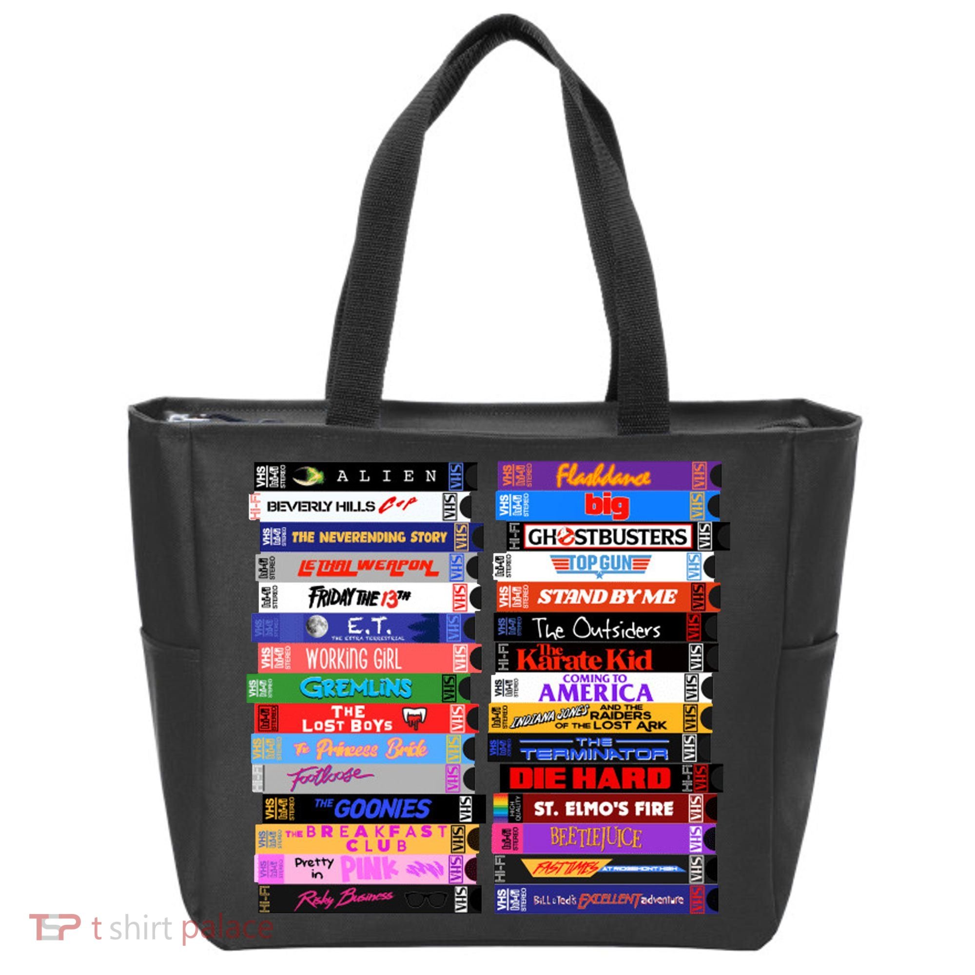 Retro 80s Movies Vhs Stacks Tote Bag