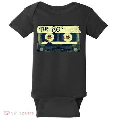 Retro 80S Mix Tape Baby Bodysuit