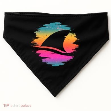 Retro 80's Neon Shark Fin USA-Made Doggie Bandana