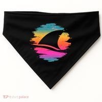 Retro 80's Neon Shark Fin USA-Made Doggie Bandana thumb 0