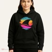 Retro 80's Neon Shark Fin Hoodie thumb 5