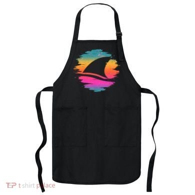 Retro 80's Neon Shark Fin Apron