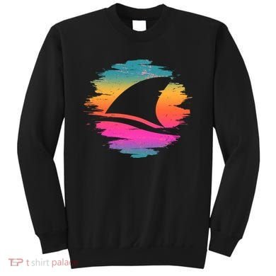 Retro 80's Neon Shark Fin Sweatshirt