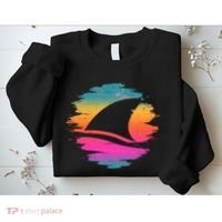 Retro 80's Neon Shark Fin Sweatshirt thumb 2