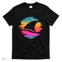 Retro 80's Neon Shark Fin T-Shirt thumb 0