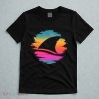 Retro 80's Neon Shark Fin T-Shirt thumb 5