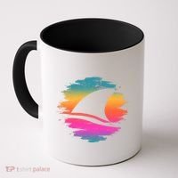 Retro 80's Neon Shark Fin Coffee Mug thumb 0