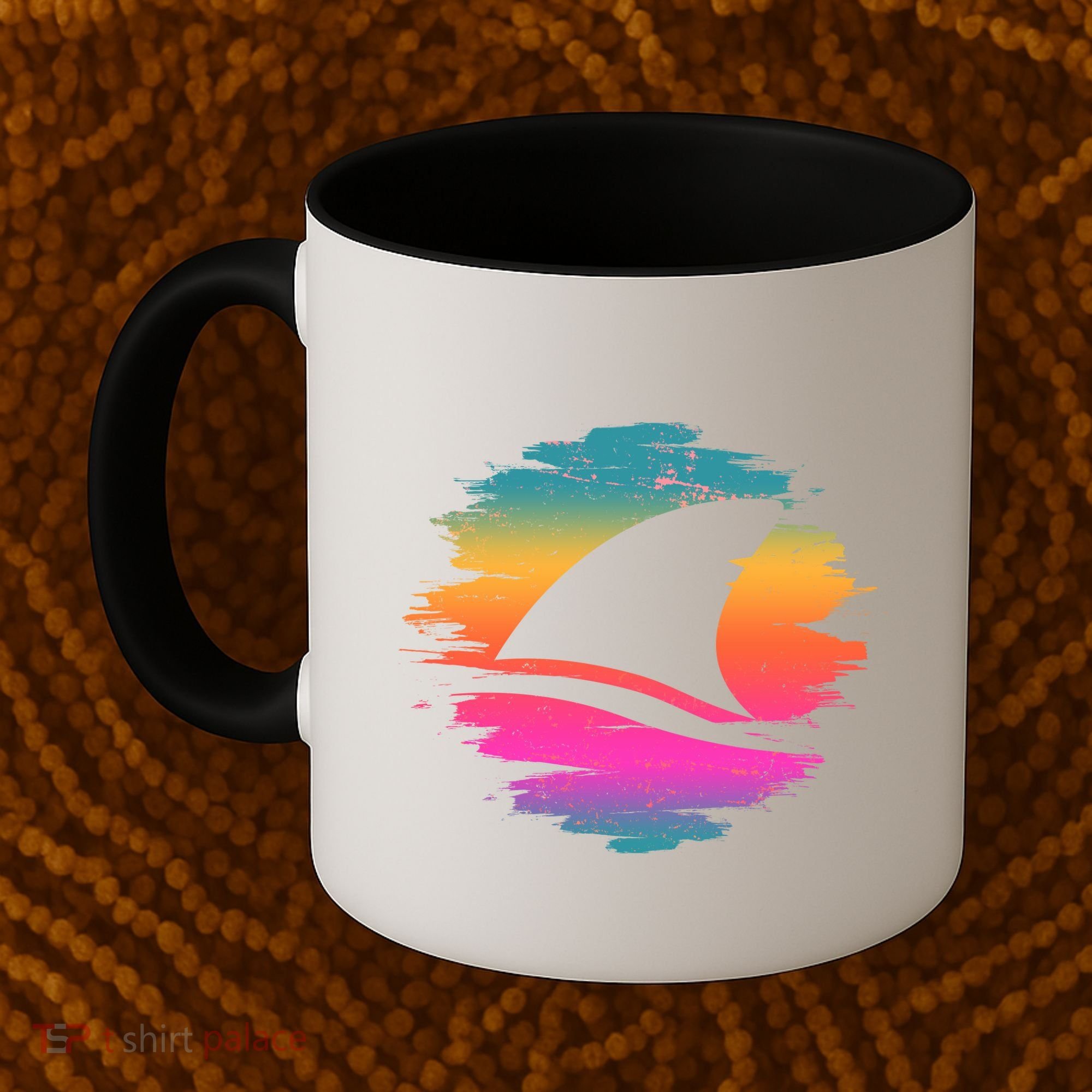 Retro 80's Neon Shark Fin Coffee Mug