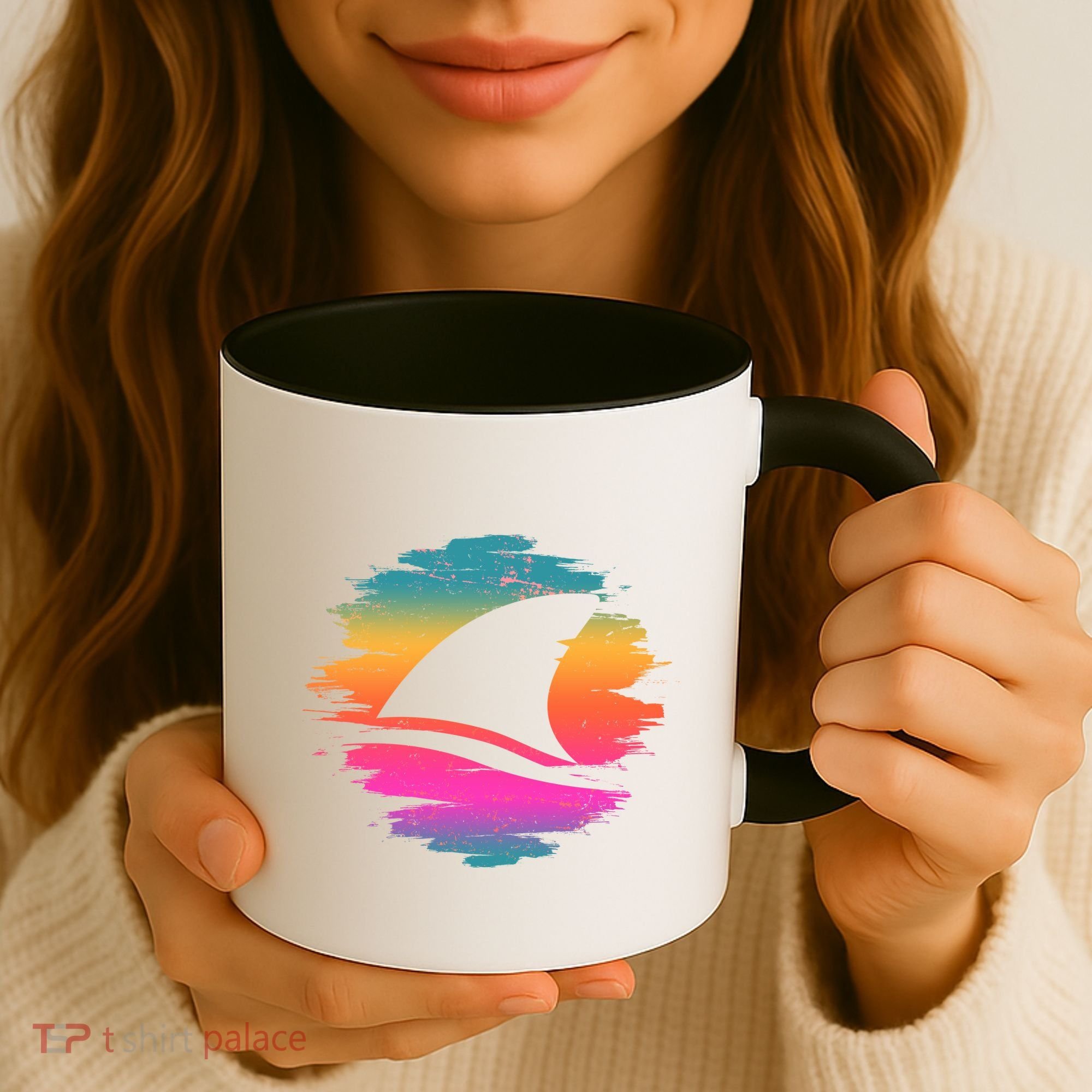 Retro 80's Neon Shark Fin Coffee Mug
