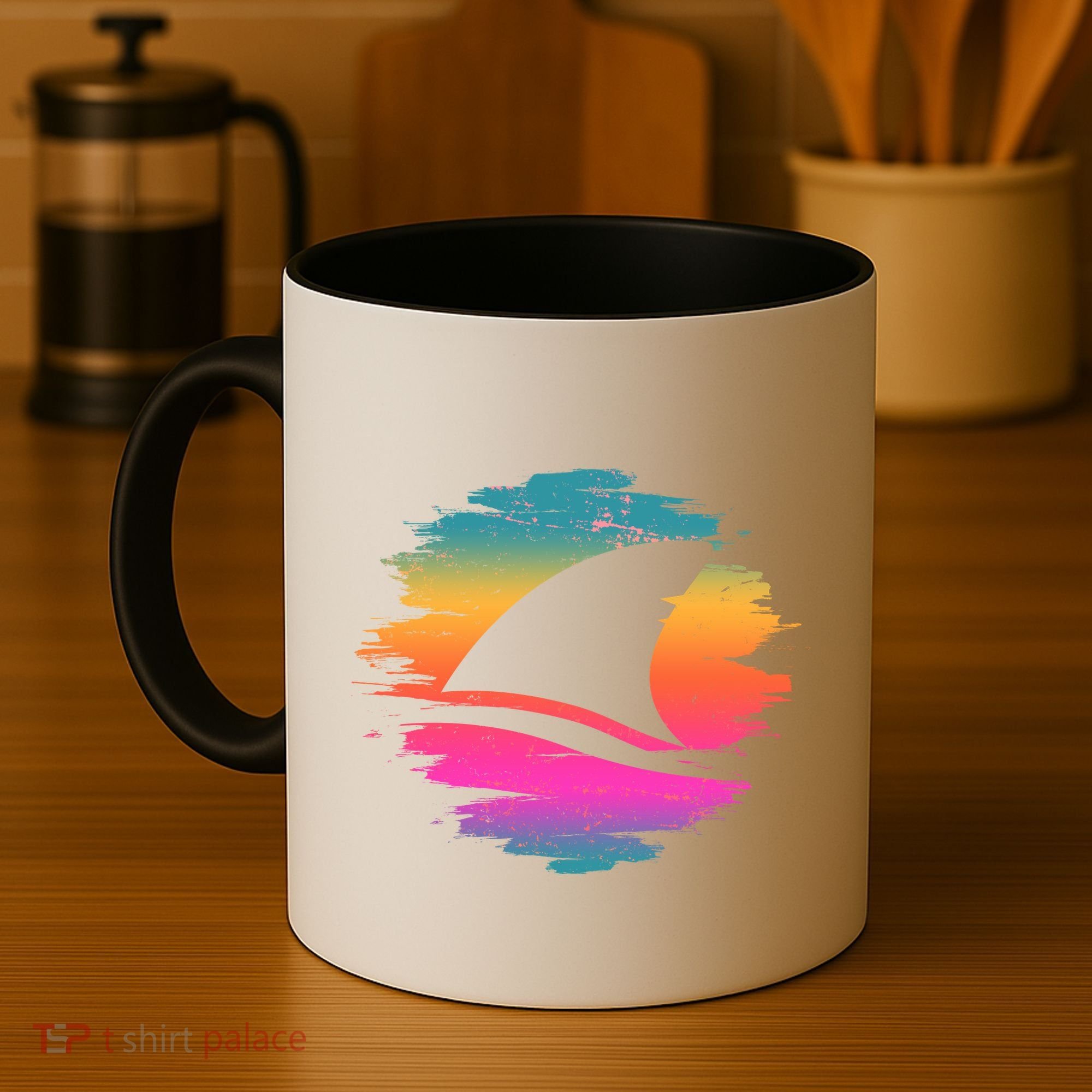 Retro 80's Neon Shark Fin Coffee Mug