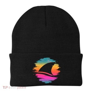 Retro 80's Neon Shark Fin Beanie