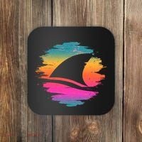 Retro 80's Neon Shark Fin Coaster thumb 0