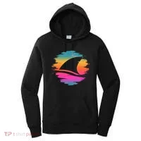 Retro 80's Neon Shark Fin Women's Hoodie thumb 0