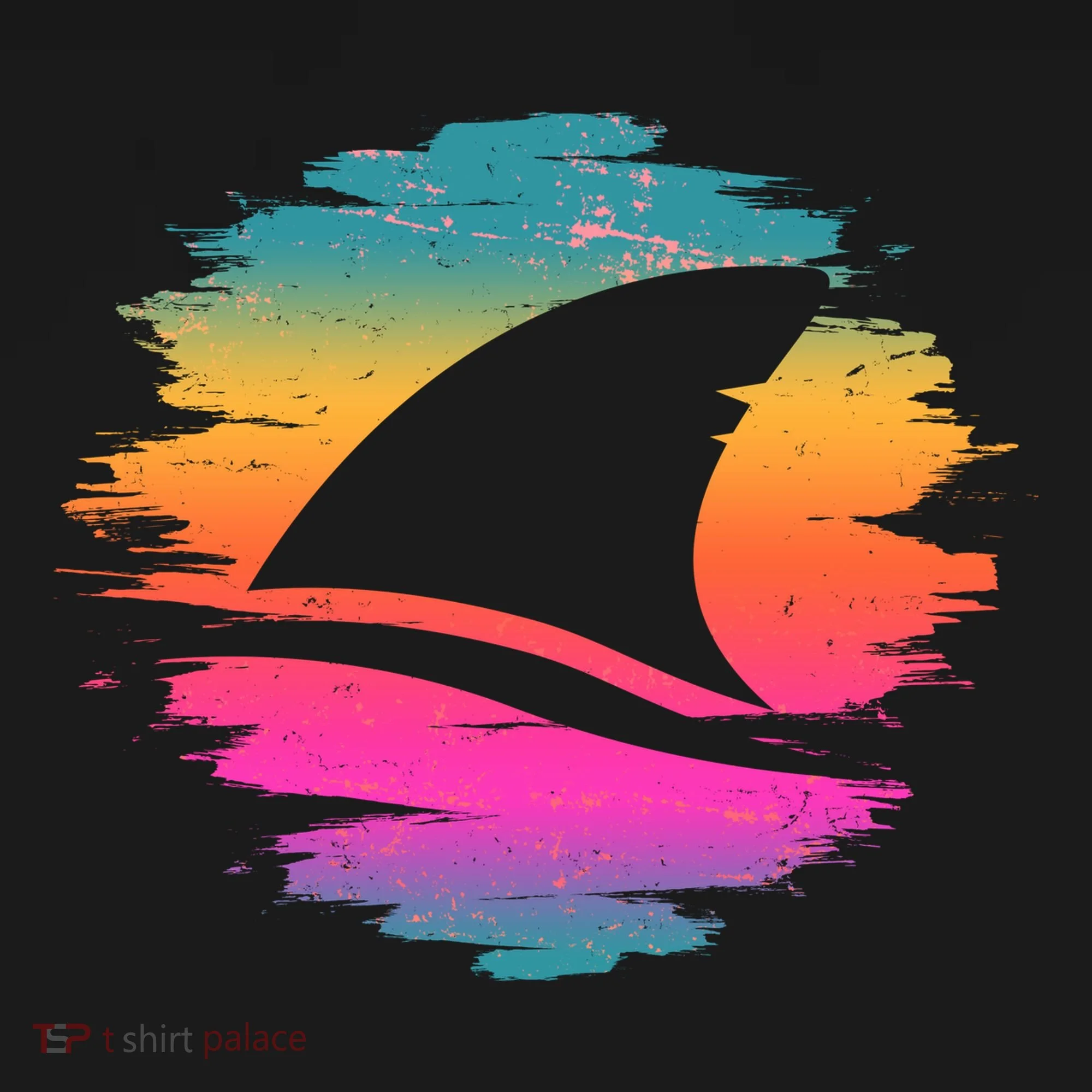 Retro 80's Neon Shark Fin Women's Hoodie