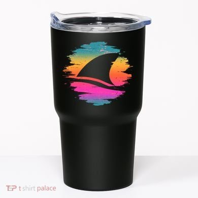 Retro 80's Neon Shark Fin Tumbler