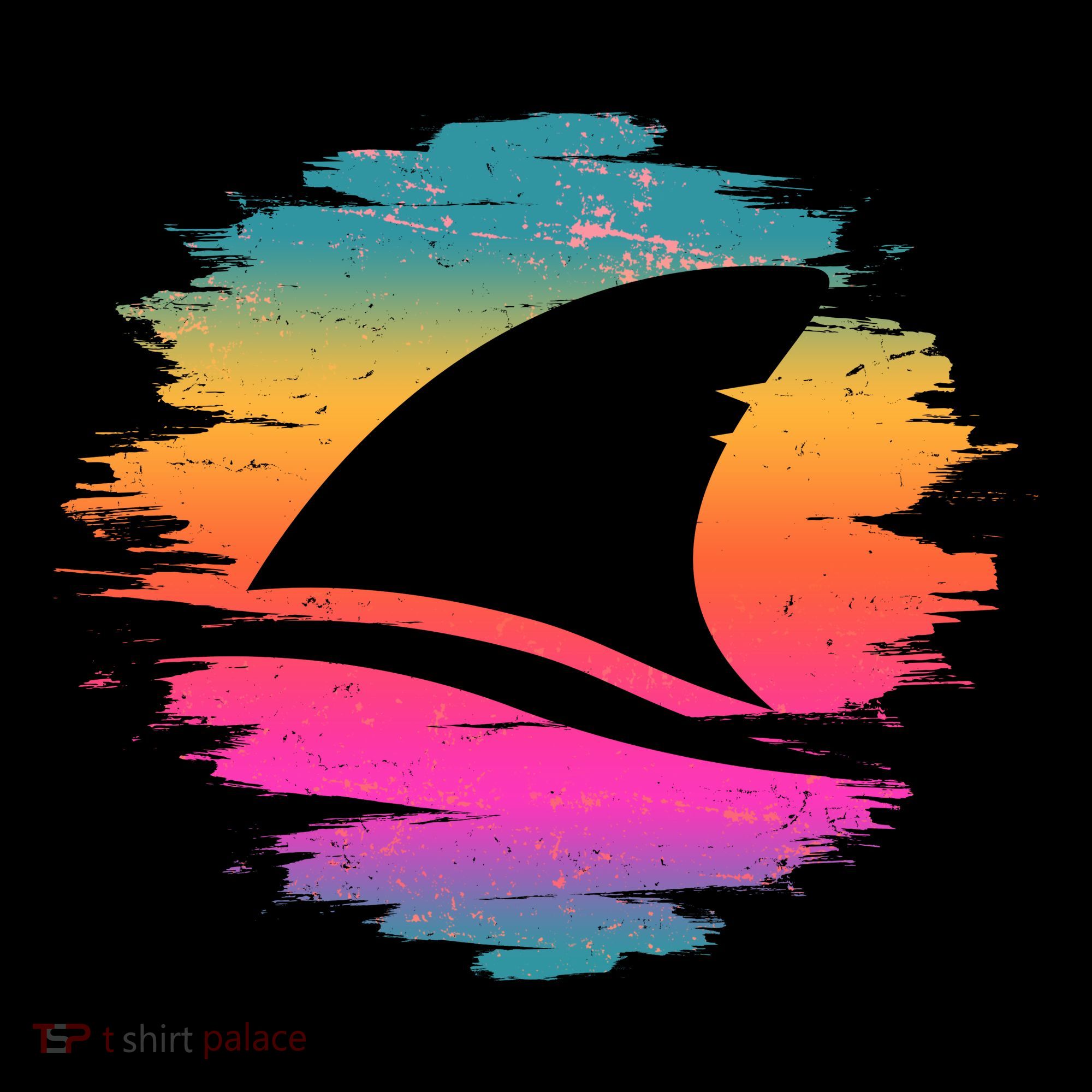 Retro 80's Neon Shark Fin Women's Tank Top