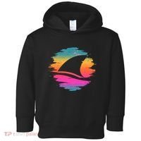 Retro 80's Neon Shark Fin Toddler Hoodie thumb 0