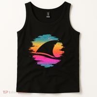 Retro 80's Neon Shark Fin Tank Top thumb 2