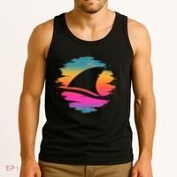 Retro 80's Neon Shark Fin Tank Top thumb 3