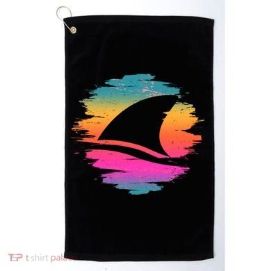 Retro 80's Neon Shark Fin Golf Towel