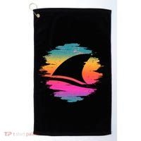 Retro 80's Neon Shark Fin Golf Towel thumb 0