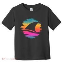 Retro 80's Neon Shark Fin Toddler T-Shirt thumb 0