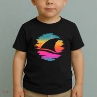 Retro 80's Neon Shark Fin Toddler T-Shirt thumb 2