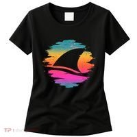 Retro 80's Neon Shark Fin Women's T-Shirt thumb 0