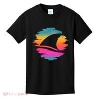 Retro 80's Neon Shark Fin Kids T-Shirt thumb 0