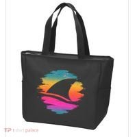 Retro 80's Neon Shark Fin Tote Bag thumb 3