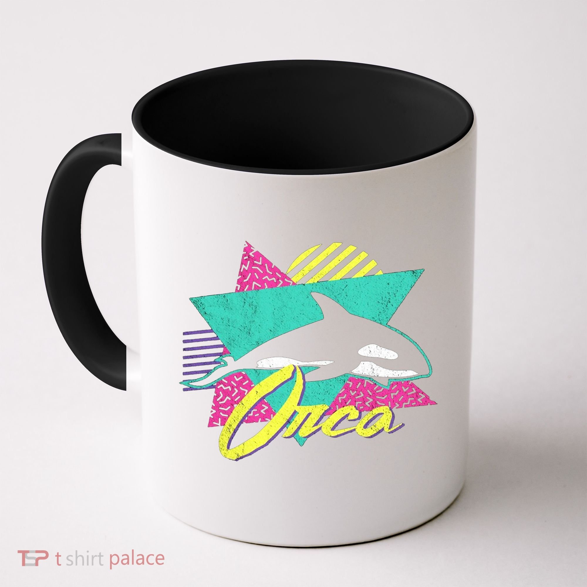 Retro 80s Or 90s Orca Killer Whale Coffee Mug