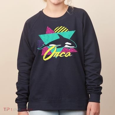 Retro 80s Or 90s Orca Killer Whale Women's Sweatshirt