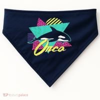 Retro 80s Or 90s Orca Killer Whale USA-Made Doggie Bandana thumb 0