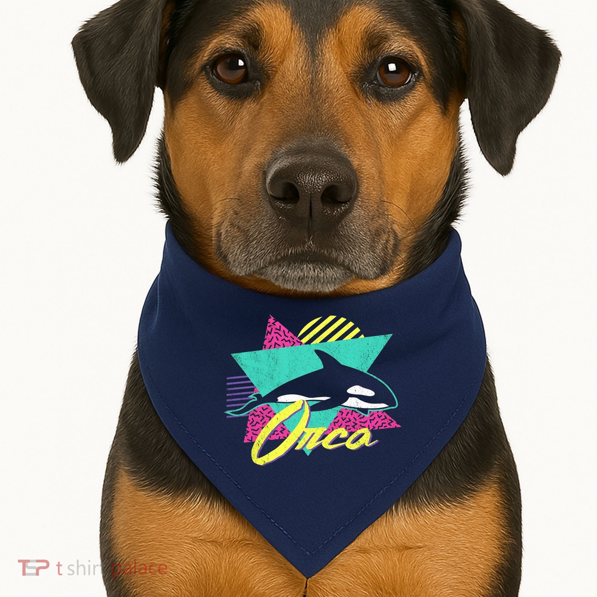 Retro 80s Or 90s Orca Killer Whale USA-Made Doggie Bandana