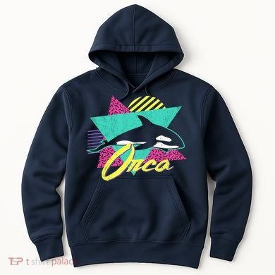 Retro 80s Or 90s Orca Killer Whale Hoodie